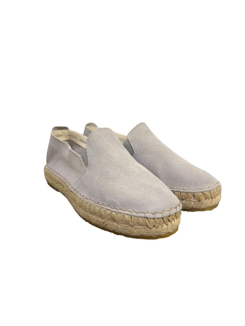 Fabiolas Light Gray Suede Espadrilles Slip-On Size 8